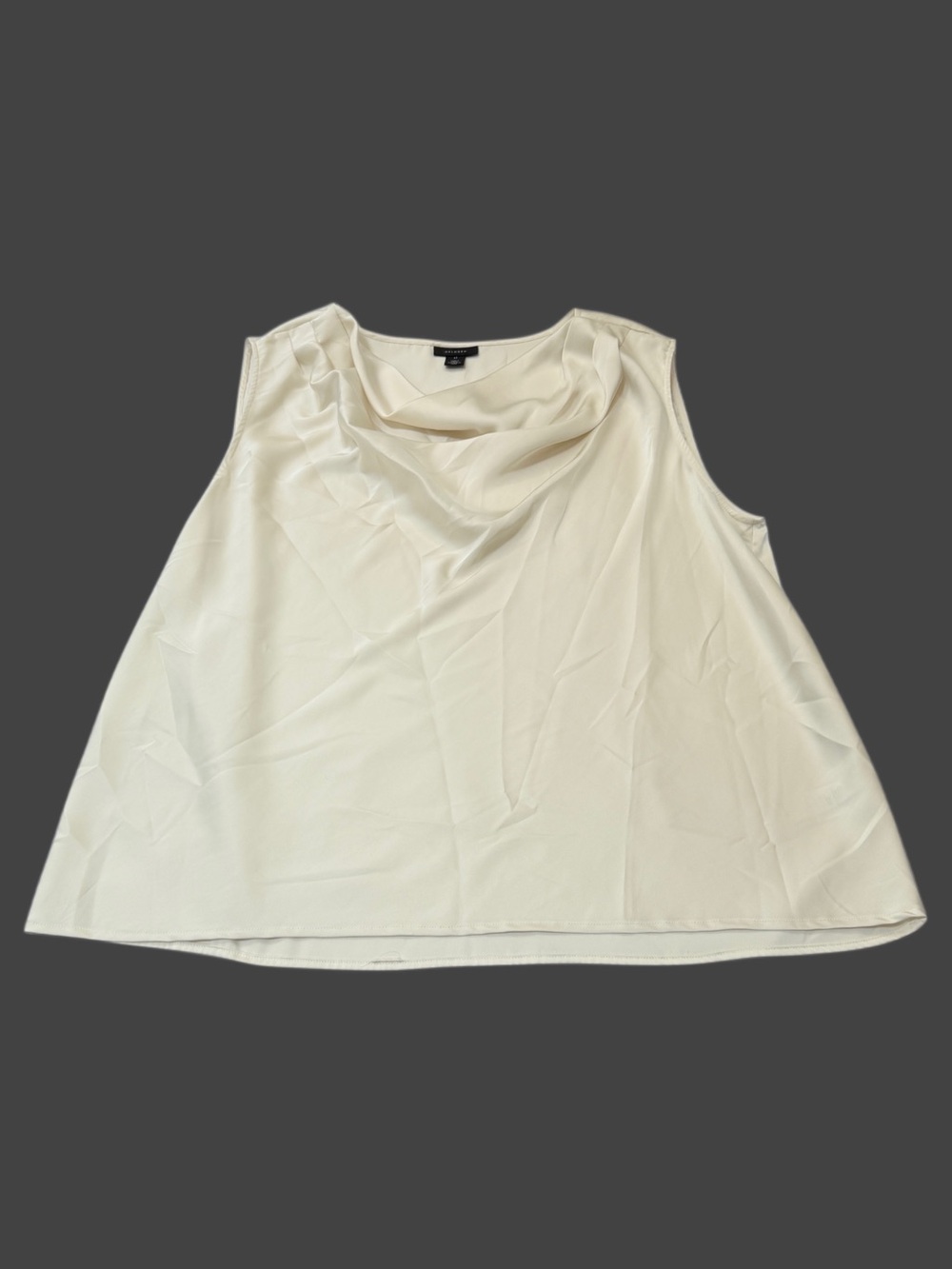 Halogen Cream Draped Neck Sleeveless Top